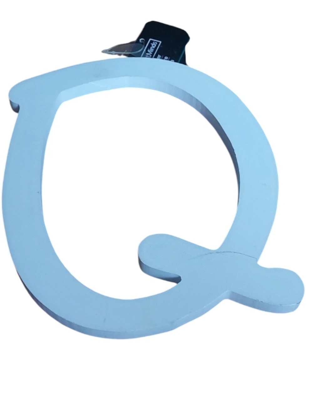 ARTMINDS White Wood Letter Wall Plaque " Q  "  thick